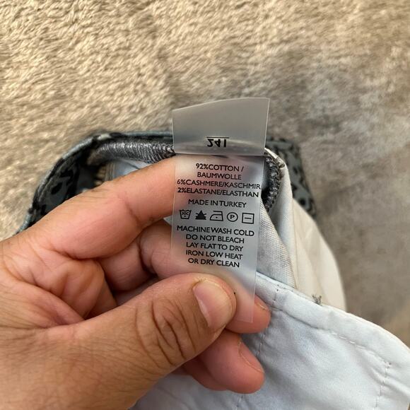 Peruvian Connection Birdseye Geometric Print Pants Sz 4‎ Cotton Cashmere Blend - Picture 6 of 8